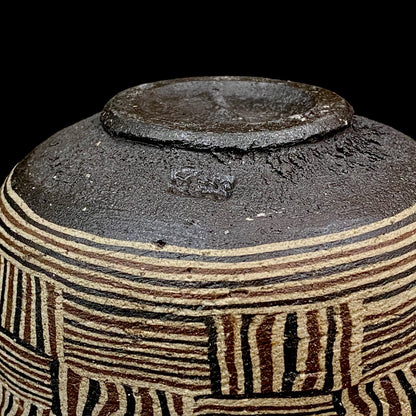 瀬戸市指定無形文化財保持者 初代 水野 双鶴 作 練込 茶盌 ロックグラス #262