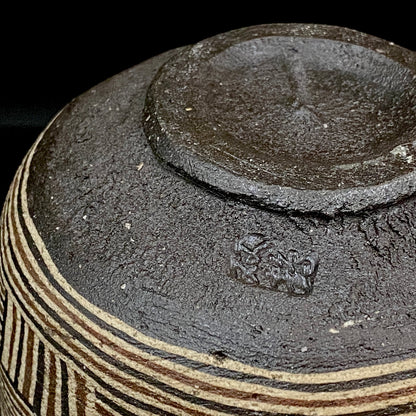 瀬戸市指定無形文化財保持者 初代 水野 双鶴 作 練込 茶盌 ロックグラス #262