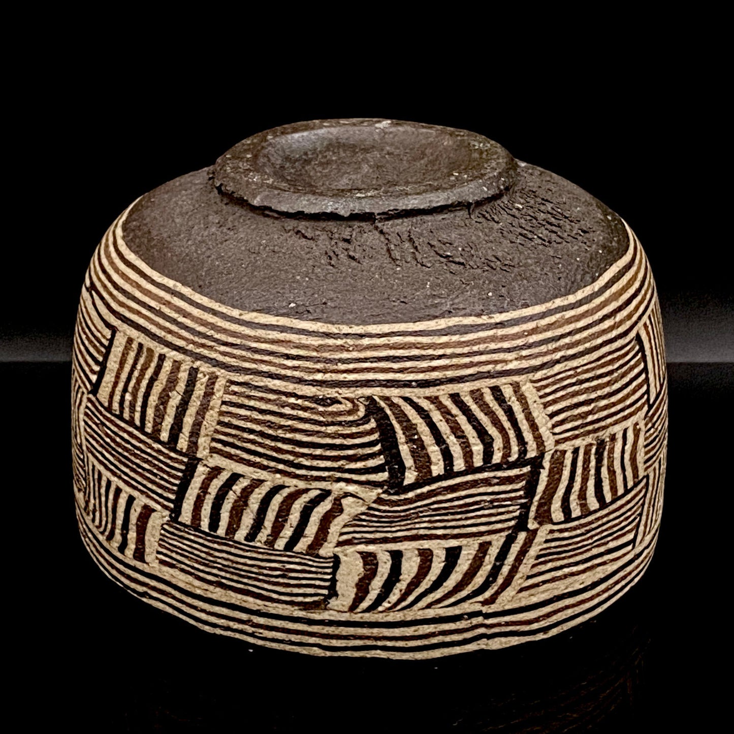 瀬戸市指定無形文化財保持者 初代 水野 双鶴 作 練込 茶盌 ロックグラス #262