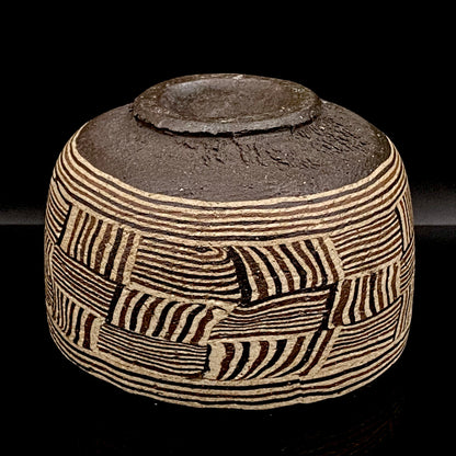 瀬戸市指定無形文化財保持者 初代 水野 双鶴 作 練込 茶盌 ロックグラス #262