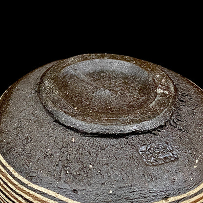 瀬戸市指定無形文化財保持者 初代 水野 双鶴 作 練込 茶盌 ロックグラス #262
