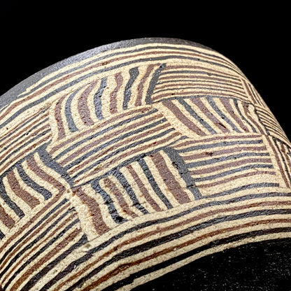 瀬戸市指定無形文化財保持者 初代 水野 双鶴 作 練込 茶盌 ロックグラス #262
