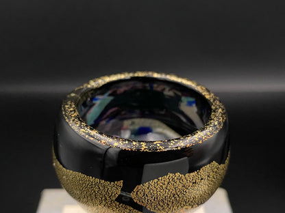 Permanent Collection Artist of the National Crafts Museum, etc., Denji Takeuchi, Hand-Blown Glass Sake Cup with Gold and Color Inclusions, Premium Shot Glass #259
