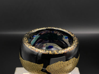 Permanent Collection Artist of the National Crafts Museum, etc., Denji Takeuchi, Hand-Blown Glass Sake Cup with Gold and Color Inclusions, Premium Shot Glass #259