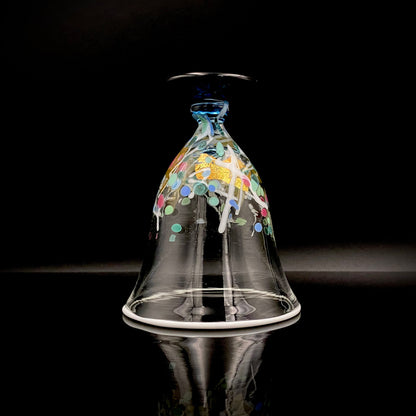 Koji Ishii Handmade Blown Glass Gilded Horseback Sake Cup White Glass Jellyfish #215