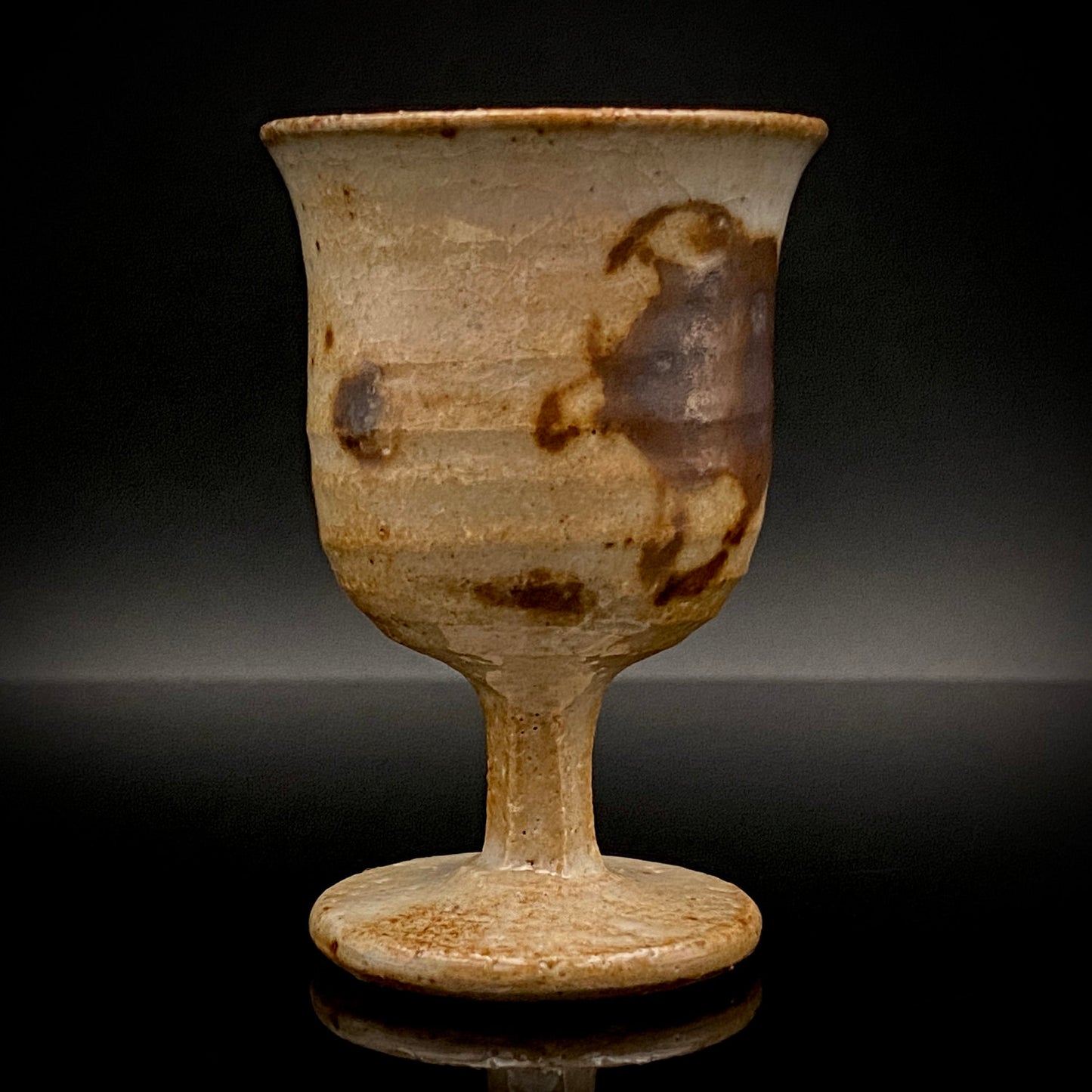 Hida Takayama Traditional Craft, Shibukusa Ryuzo VI, Koitozaka Irabo Glaze Horseback Riding Cup, Pedestal Cup, Shot Glass #266