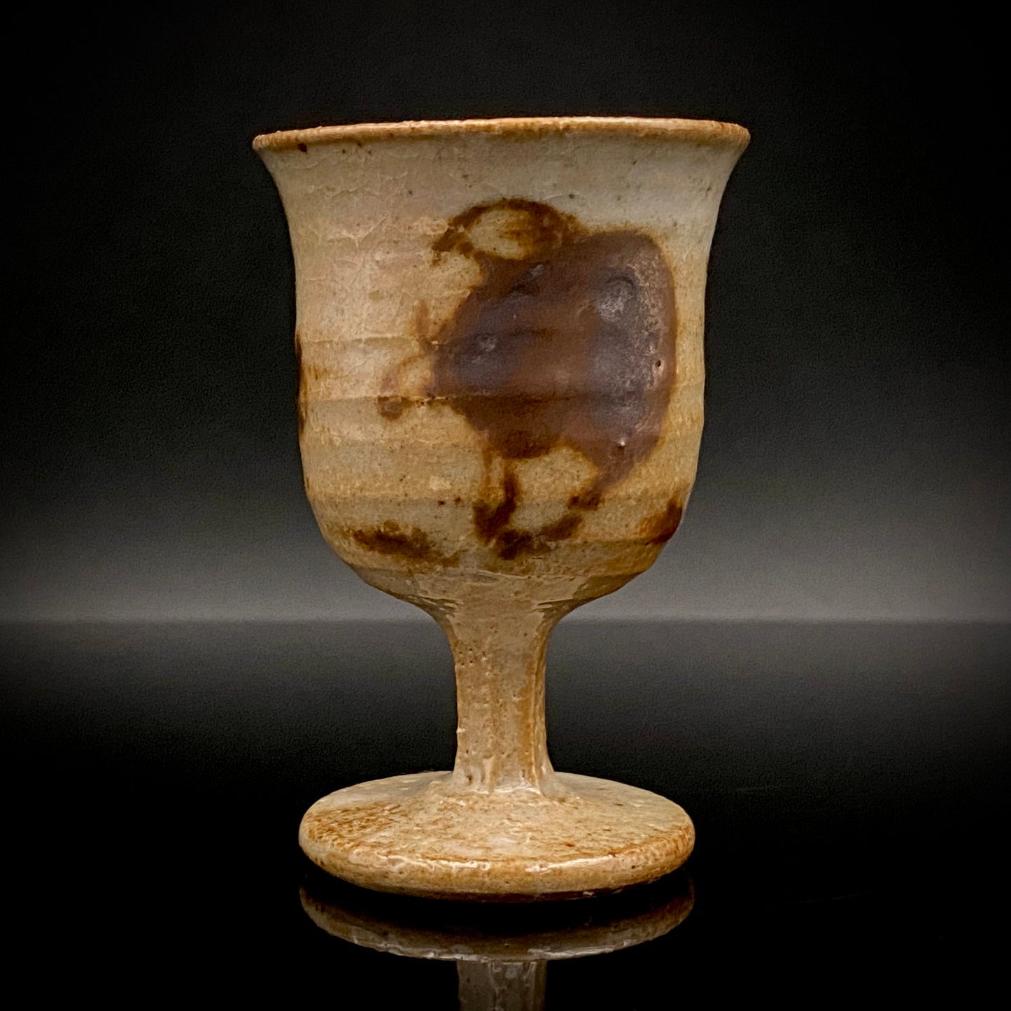 Hida Takayama Traditional Craft, Shibukusa Ryuzo VI, Koitozaka Irabo Glaze Horseback Riding Cup, Pedestal Cup, Shot Glass #266