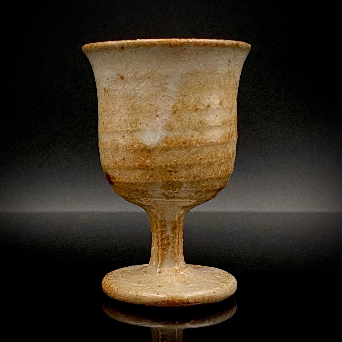 Hida Takayama Traditional Craft, Shibukusa Ryuzo VI, Koitozaka Irabo Glaze Horseback Riding Cup, Pedestal Cup, Shot Glass #266