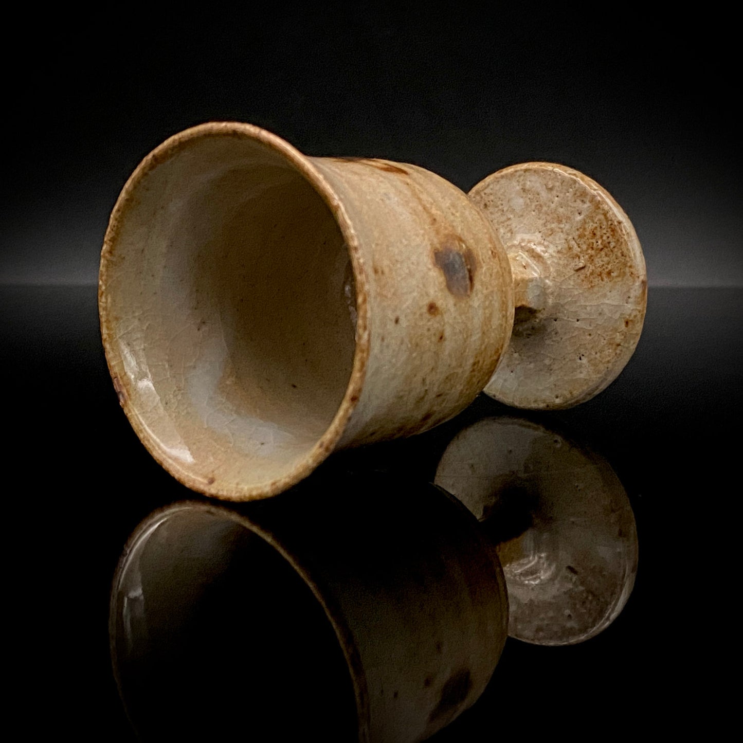 Hida Takayama Traditional Craft, Shibukusa Ryuzo VI, Koitozaka Irabo Glaze Horseback Riding Cup, Pedestal Cup, Shot Glass #266