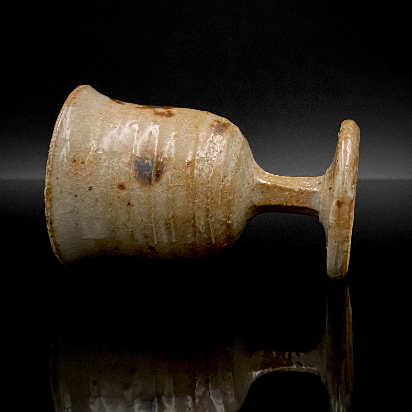 Hida Takayama Traditional Craft, Shibukusa Ryuzo VI, Koitozaka Irabo Glaze Horseback Riding Cup, Pedestal Cup, Shot Glass #266