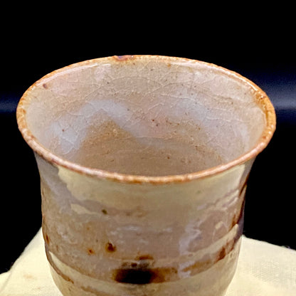 Hida Takayama Traditional Craft, Shibukusa Ryuzo VI, Koitozaka Irabo Glaze Horseback Riding Cup, Pedestal Cup, Shot Glass #266