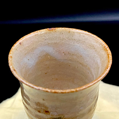 Hida Takayama Traditional Craft, Shibukusa Ryuzo VI, Koitozaka Irabo Glaze Horseback Riding Cup, Pedestal Cup, Shot Glass #266