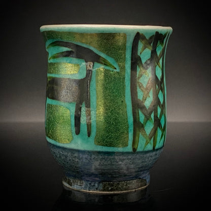 Saichi Matsumoto's Kutani Ware Sake Cup/Shot Glass a product of a recipient of the Japan Fine Arts Exhibition Special Selection and Intangible Cultural Property of Ishikawa Prefecture #241 