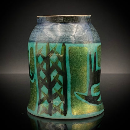 Saichi Matsumoto's Kutani Ware Sake Cup/Shot Glass a product of a recipient of the Japan Fine Arts Exhibition Special Selection and Intangible Cultural Property of Ishikawa Prefecture #241 