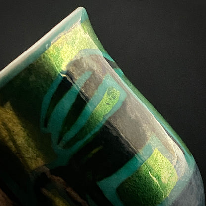 Saichi Matsumoto's Kutani Ware Sake Cup/Shot Glass a product of a recipient of the Japan Fine Arts Exhibition Special Selection and Intangible Cultural Property of Ishikawa Prefecture #241 
