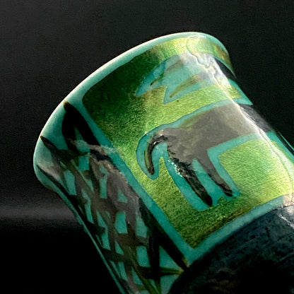 Saichi Matsumoto's Kutani Ware Sake Cup/Shot Glass a product of a recipient of the Japan Fine Arts Exhibition Special Selection and Intangible Cultural Property of Ishikawa Prefecture #241 
