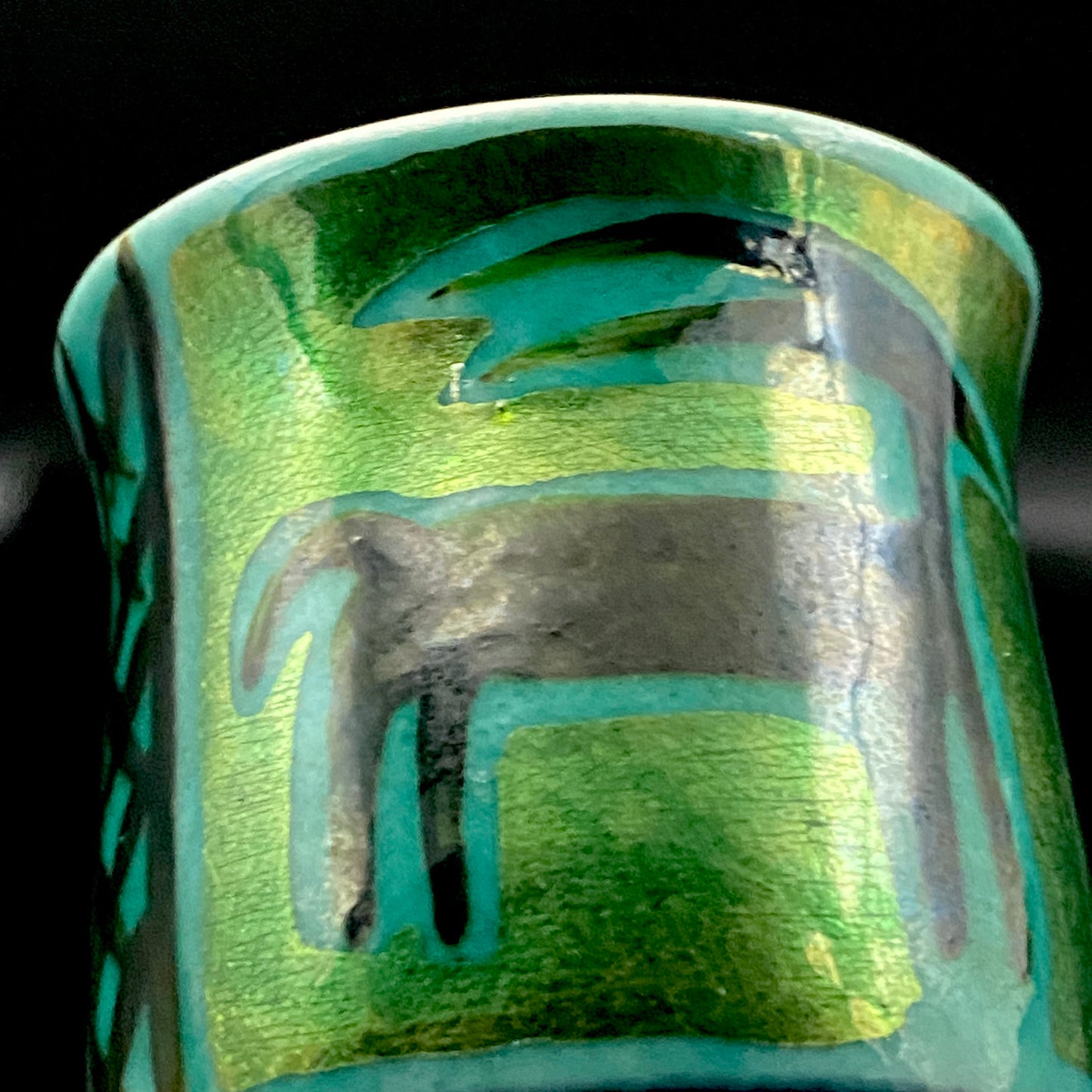 Saichi Matsumoto's Kutani Ware Sake Cup/Shot Glass a product of a recipient of the Japan Fine Arts Exhibition Special Selection and Intangible Cultural Property of Ishikawa Prefecture #241 