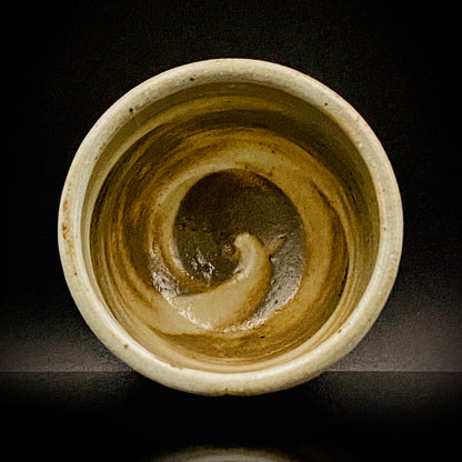 Kokugakai Member and Nojima Prize Winner Ken Matsuzaki, White-slip Red-painted Windowed Floral Sake Cup, Japanese Kogei, Ceramic Rock Cup #269