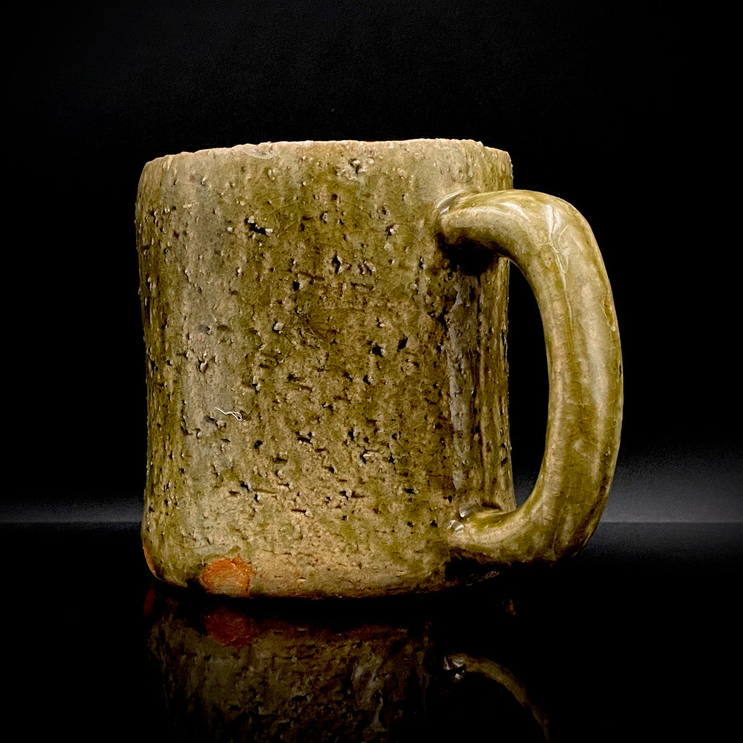 Winner of the Gold Prizes at the Prague and Vallauris International Ceramics Exhibitions, Founder of Sodeisha, Osamu Suzuki, "Return to Primitive Art," Bakushu-nomi Beer Mug Rock Glass with Yodo Gallery Ceramic History #271