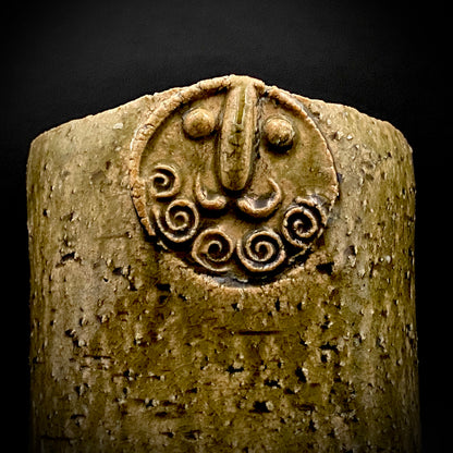 Winner of the Gold Prizes at the Prague and Vallauris International Ceramics Exhibitions, Founder of Sodeisha, Osamu Suzuki, "Return to Primitive Art," Bakushu-nomi Beer Mug Rock Glass with Yodo Gallery Ceramic History #271