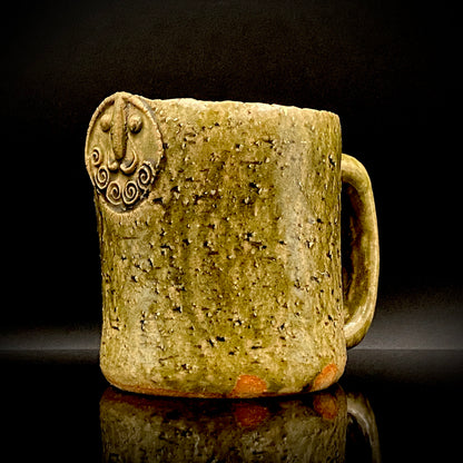Winner of the Gold Prizes at the Prague and Vallauris International Ceramics Exhibitions, Founder of Sodeisha, Osamu Suzuki, "Return to Primitive Art," Bakushu-nomi Beer Mug Rock Glass with Yodo Gallery Ceramic History #271