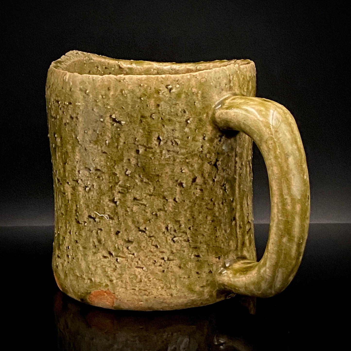 Winner of the Gold Prizes at the Prague and Vallauris International Ceramics Exhibitions, Founder of Sodeisha, Osamu Suzuki, "Return to Primitive Art," Bakushu-nomi Beer Mug Rock Glass with Yodo Gallery Ceramic History #271