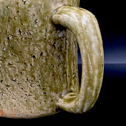 Winner of the Gold Prizes at the Prague and Vallauris International Ceramics Exhibitions, Founder of Sodeisha, Osamu Suzuki, "Return to Primitive Art," Bakushu-nomi Beer Mug Rock Glass with Yodo Gallery Ceramic History #271