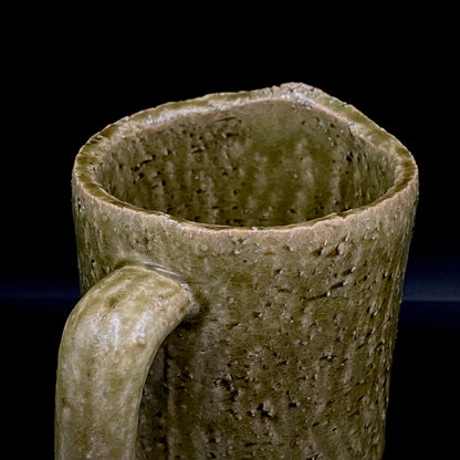 Winner of the Gold Prizes at the Prague and Vallauris International Ceramics Exhibitions, Founder of Sodeisha, Osamu Suzuki, "Return to Primitive Art," Bakushu-nomi Beer Mug Rock Glass with Yodo Gallery Ceramic History #271