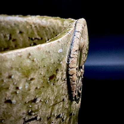 Winner of the Gold Prizes at the Prague and Vallauris International Ceramics Exhibitions, Founder of Sodeisha, Osamu Suzuki, "Return to Primitive Art," Bakushu-nomi Beer Mug Rock Glass with Yodo Gallery Ceramic History #271