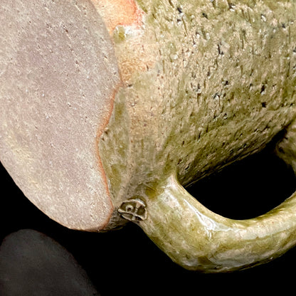 Winner of the Gold Prizes at the Prague and Vallauris International Ceramics Exhibitions, Founder of Sodeisha, Osamu Suzuki, "Return to Primitive Art," Bakushu-nomi Beer Mug Rock Glass with Yodo Gallery Ceramic History #271