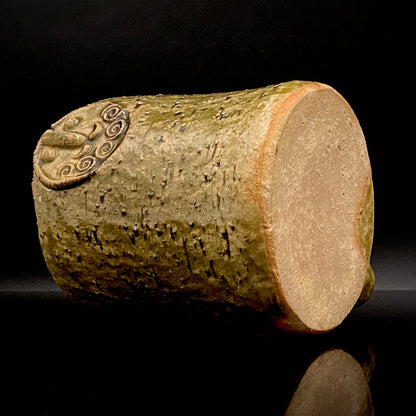 Winner of the Gold Prizes at the Prague and Vallauris International Ceramics Exhibitions, Founder of Sodeisha, Osamu Suzuki, "Return to Primitive Art," Bakushu-nomi Beer Mug Rock Glass with Yodo Gallery Ceramic History #271