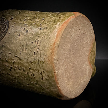 Winner of the Gold Prizes at the Prague and Vallauris International Ceramics Exhibitions, Founder of Sodeisha, Osamu Suzuki, "Return to Primitive Art," Bakushu-nomi Beer Mug Rock Glass with Yodo Gallery Ceramic History #271