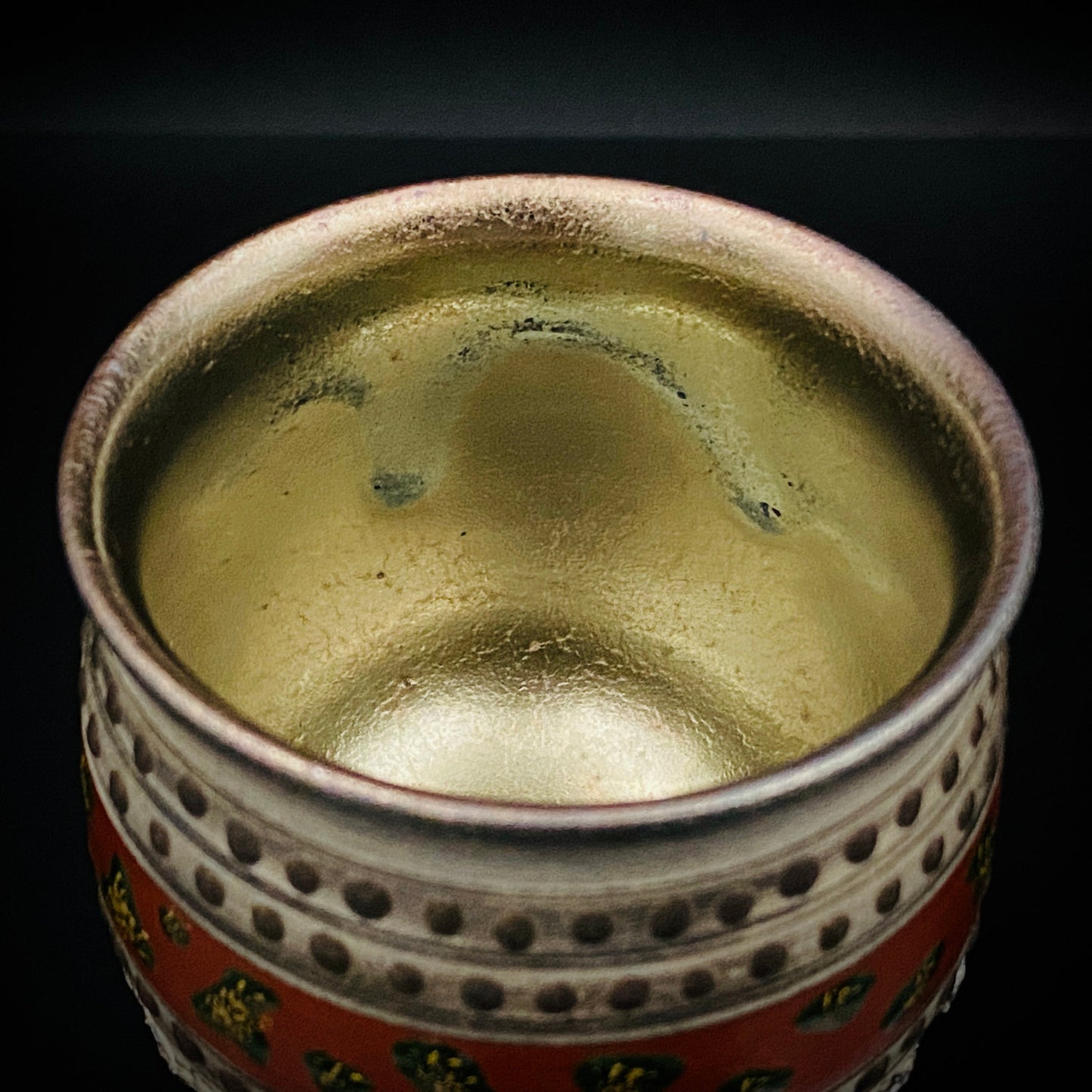 国画会三得利美术馆大奖展入选作家 北川宏幸（Kitagawa Hiroyuki）作 烧〆打刻纹马上杯 日式古典陶器品酒杯 #274