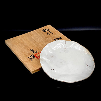 Recipient of the Kyoto Prefecture Order of Cultural Merit, Sodeisha Co-Founder Hikaru Yamada, Kohiki Iron-Painted Dotted Line Pattern Coffee Cup and Saucer, A White Sake Vessel Where the Amber Color of Whiskey Beautifully Reflects #279