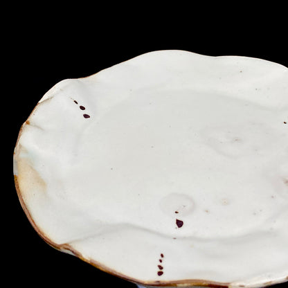 Recipient of the Kyoto Prefecture Order of Cultural Merit, Sodeisha Co-Founder Hikaru Yamada, Kohiki Iron-Painted Dotted Line Pattern Coffee Cup and Saucer, A White Sake Vessel Where the Amber Color of Whiskey Beautifully Reflects #279