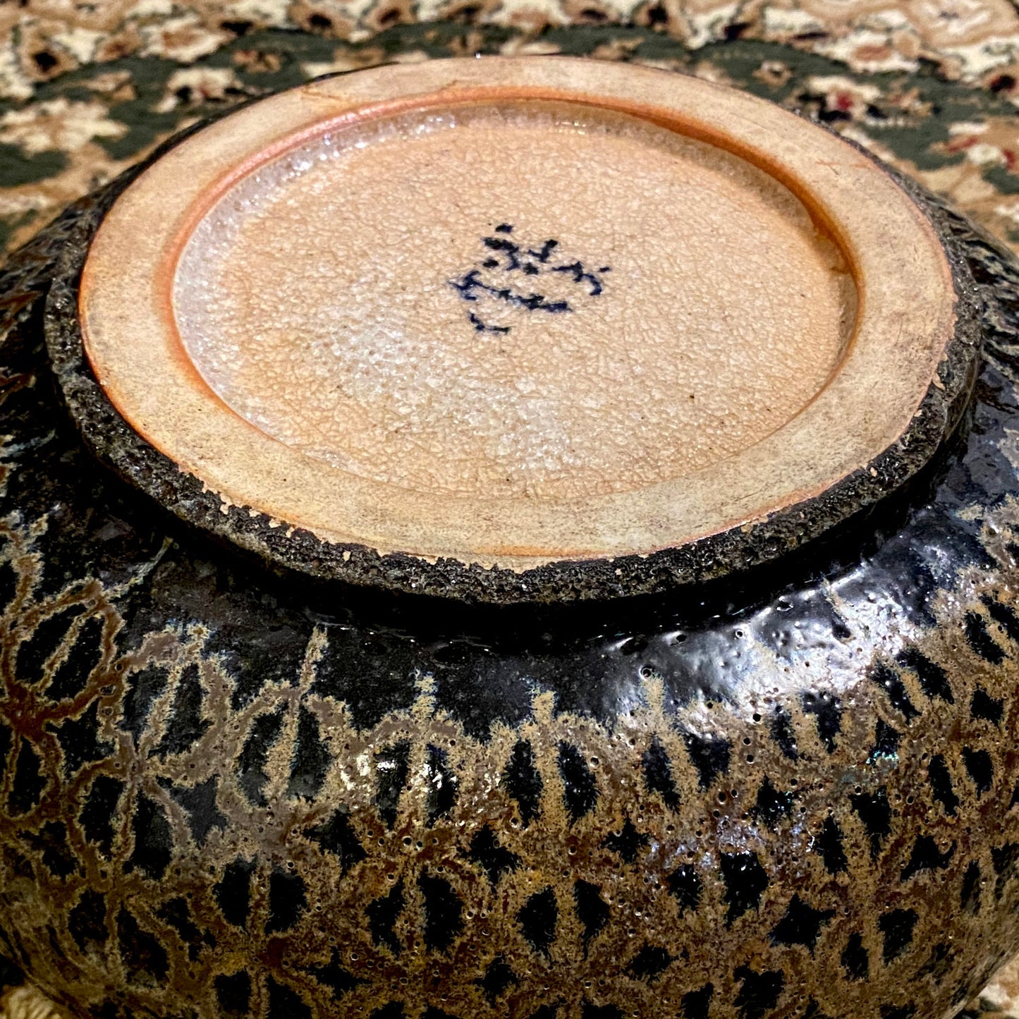 文部大臣賞受賞、ボストン美術館永久収蔵作家 叶 光夫 代表作 玻璃釉々彩 大鉢 花器 アイスボウル #284