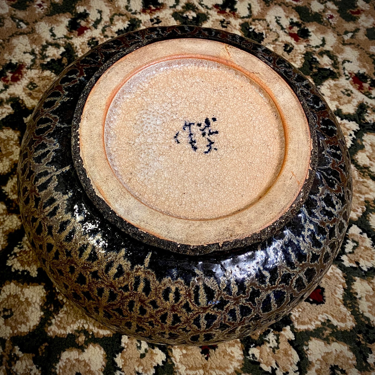 文部大臣賞受賞、ボストン美術館永久収蔵作家 叶 光夫 代表作 玻璃釉々彩 大鉢 花器 アイスボウル #284