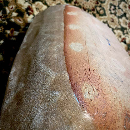文部大臣賞受賞 ボストン美術館永久収蔵作家 叶 光夫 代表作 玻璃釉墨焼 花器 花鉢 大皿 #290