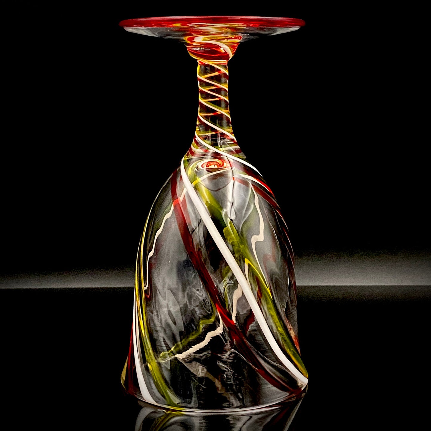 国际玻璃展ICG奖获奖艺术家石井康治（Ishii Koji）作品 苍白渐变多色玻璃彩粒细长玻璃酒杯 品鉴杯 #298