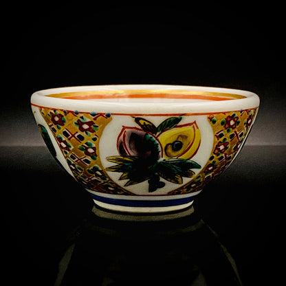 Nitten Special Selection and Hokuka Award Winner, Nitten Councillor, Seiko Kitade - Iroe Kinsai Kachomon Sake Cup - Contemporary Kutani Ware's Pinnacle of Saidei Iroe Craft - One of a Kind #234