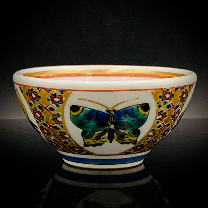 Nitten Special Selection and Hokuka Award Winner, Nitten Councillor, Seiko Kitade - Iroe Kinsai Kachomon Sake Cup - Contemporary Kutani Ware's Pinnacle of Saidei Iroe Craft - One of a Kind #234