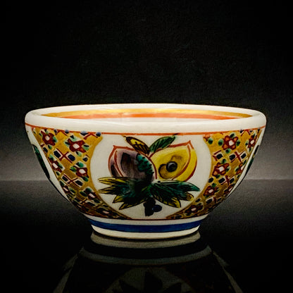 Nitten Special Selection and Hokuka Award Winner, Nitten Councillor, Seiko Kitade - Iroe Kinsai Kachomon Sake Cup - Contemporary Kutani Ware's Pinnacle of Saidei Iroe Craft - One of a Kind #234