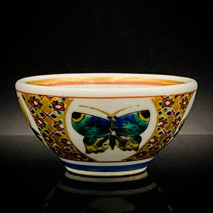 Nitten Special Selection and Hokuka Award Winner, Nitten Councillor, Seiko Kitade - Iroe Kinsai Kachomon Sake Cup - Contemporary Kutani Ware's Pinnacle of Saidei Iroe Craft - One of a Kind #234
