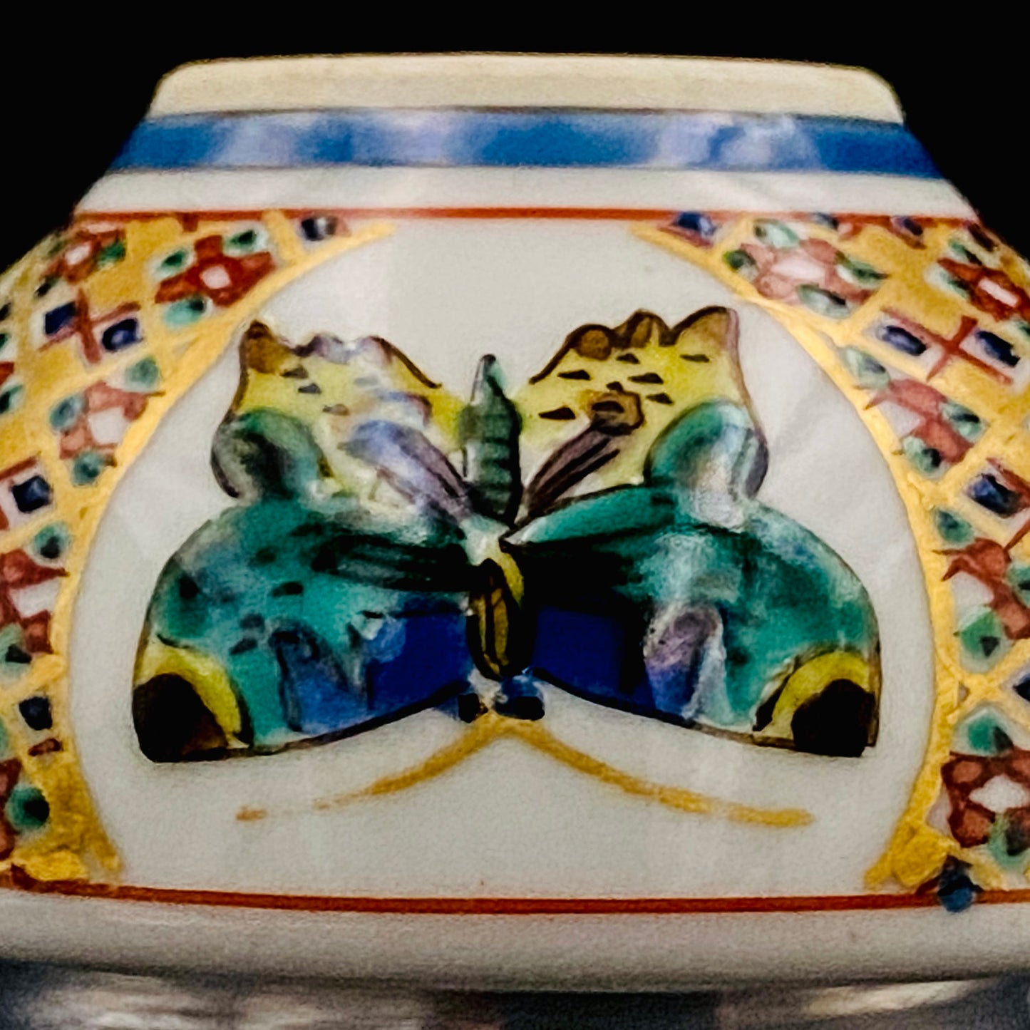 Nitten Special Selection and Hokuka Award Winner, Nitten Councillor, Seiko Kitade - Iroe Kinsai Kachomon Sake Cup - Contemporary Kutani Ware's Pinnacle of Saidei Iroe Craft - One of a Kind #234