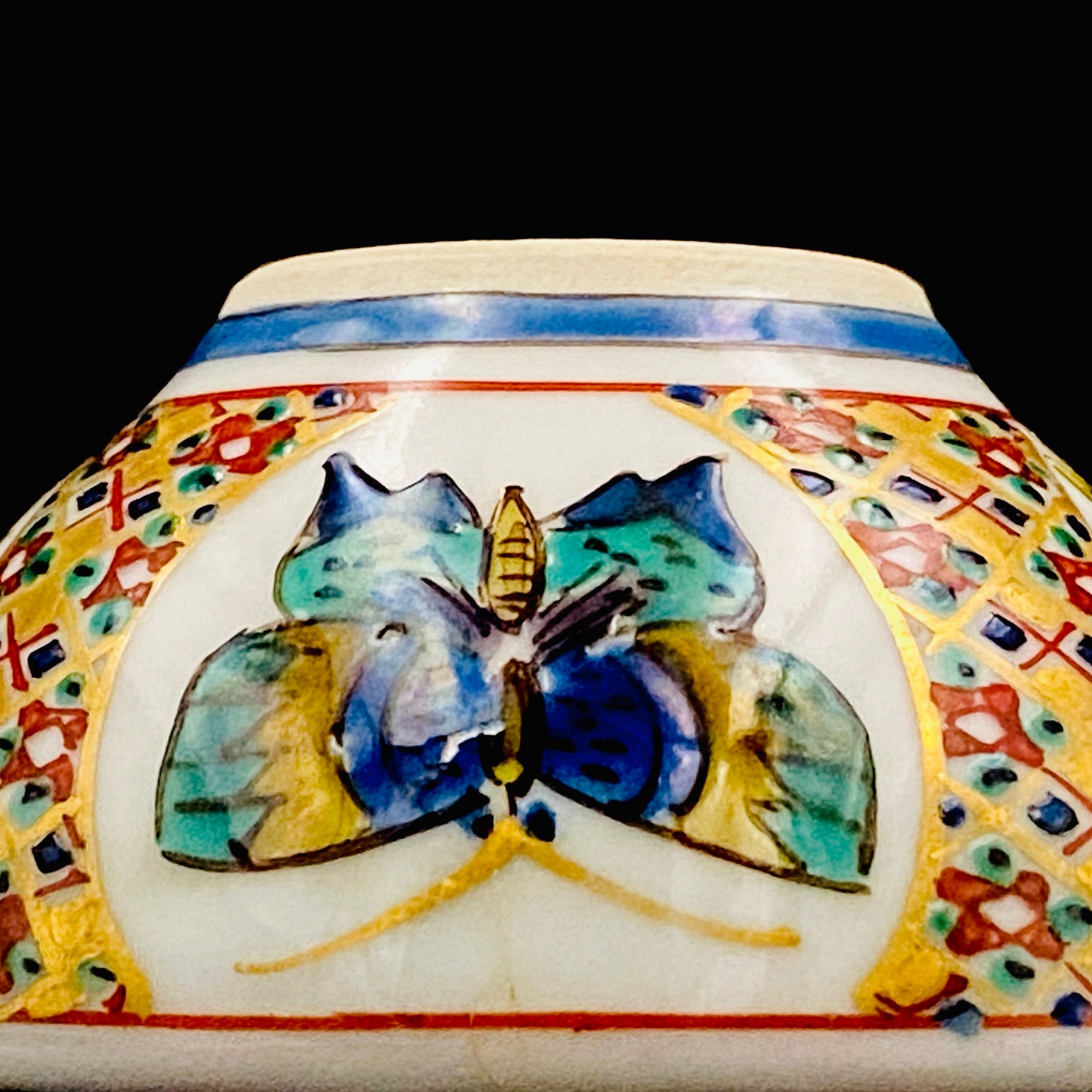 Nitten Special Selection and Hokuka Award Winner, Nitten Councillor, Seiko Kitade - Iroe Kinsai Kachomon Sake Cup - Contemporary Kutani Ware's Pinnacle of Saidei Iroe Craft - One of a Kind #234