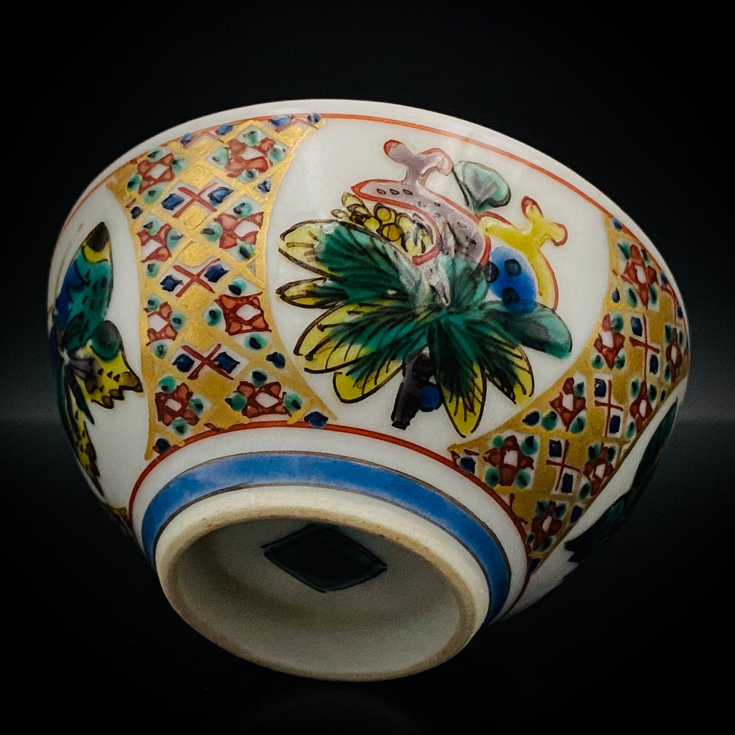 Nitten Special Selection and Hokuka Award Winner, Nitten Councillor, Seiko Kitade - Iroe Kinsai Kachomon Sake Cup - Contemporary Kutani Ware's Pinnacle of Saidei Iroe Craft - One of a Kind #234