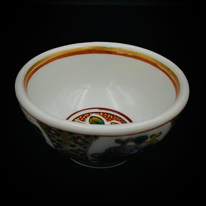 Nitten Special Selection and Hokuka Award Winner, Nitten Councillor, Seiko Kitade - Iroe Kinsai Kachomon Sake Cup - Contemporary Kutani Ware's Pinnacle of Saidei Iroe Craft - One of a Kind #234