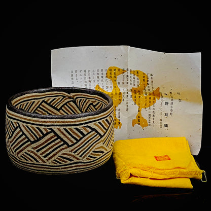 濑户市指定无形文化财产传承人 初代 水野双鹤 (Mizuno Sokaku) 作品 练込茶盌 洛克杯 #262