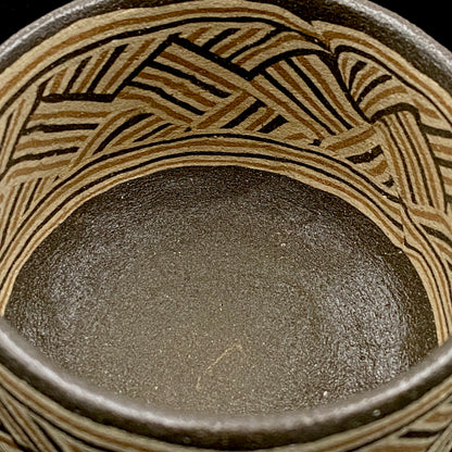 濑户市指定无形文化财产传承人 初代 水野双鹤 (Mizuno Sokaku) 作品 练込茶盌 洛克杯 #262