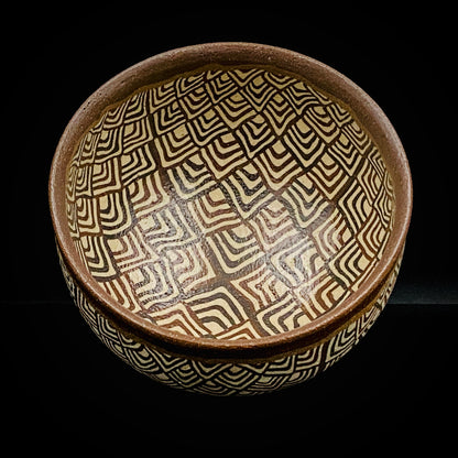 日本美展评议员 日本现代工艺美术家协会副理事长 加藤 釥（Kato Sho）作品 现代工艺最高峰作品 泥彩加饰 线刻镶嵌 茶碗 威士忌杯 #306